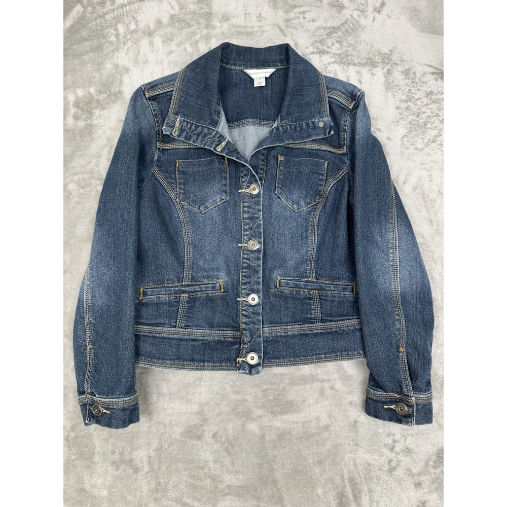 Cj Banks Jean Jacket Womens Medium M Denim Button Western Casual Trucker 90s Y2K
